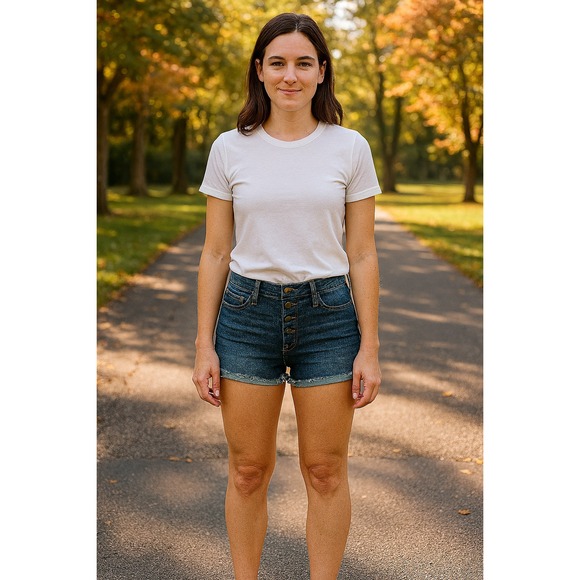 Universal Thread High-Rise Shortie Cuffed Denim Shorts Womens Tag 8/29R (30x2.5) - Picture 1 of 8